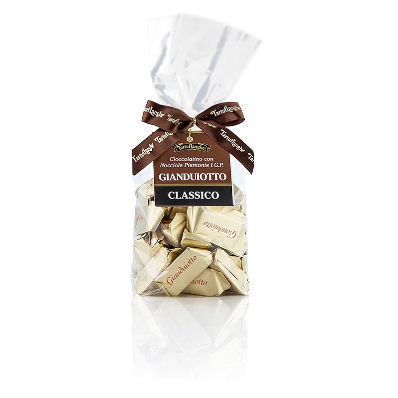 Pralinki Gianduiotto Classico z orzechami laskowymi, 250g, około 34 sztuk, opakowanie prezentowe Pralinki Gianduiotto Classico z orzechami laskowymi, 250g, około 34 sztuk, opakowanie prezentowe