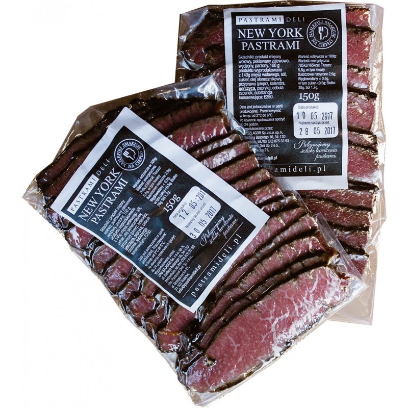 Pastrami w plastrach, 150g, 300g, 500g / op. Pastrami w plastrach, 150g, 300g, 500g / op.